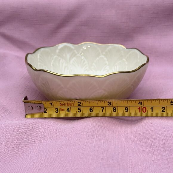 Vintage Lenox Greenfield Candy Dish Bowl 24K Gold Trim Porcelain 4.5" Made USA - Picture 6 of 6